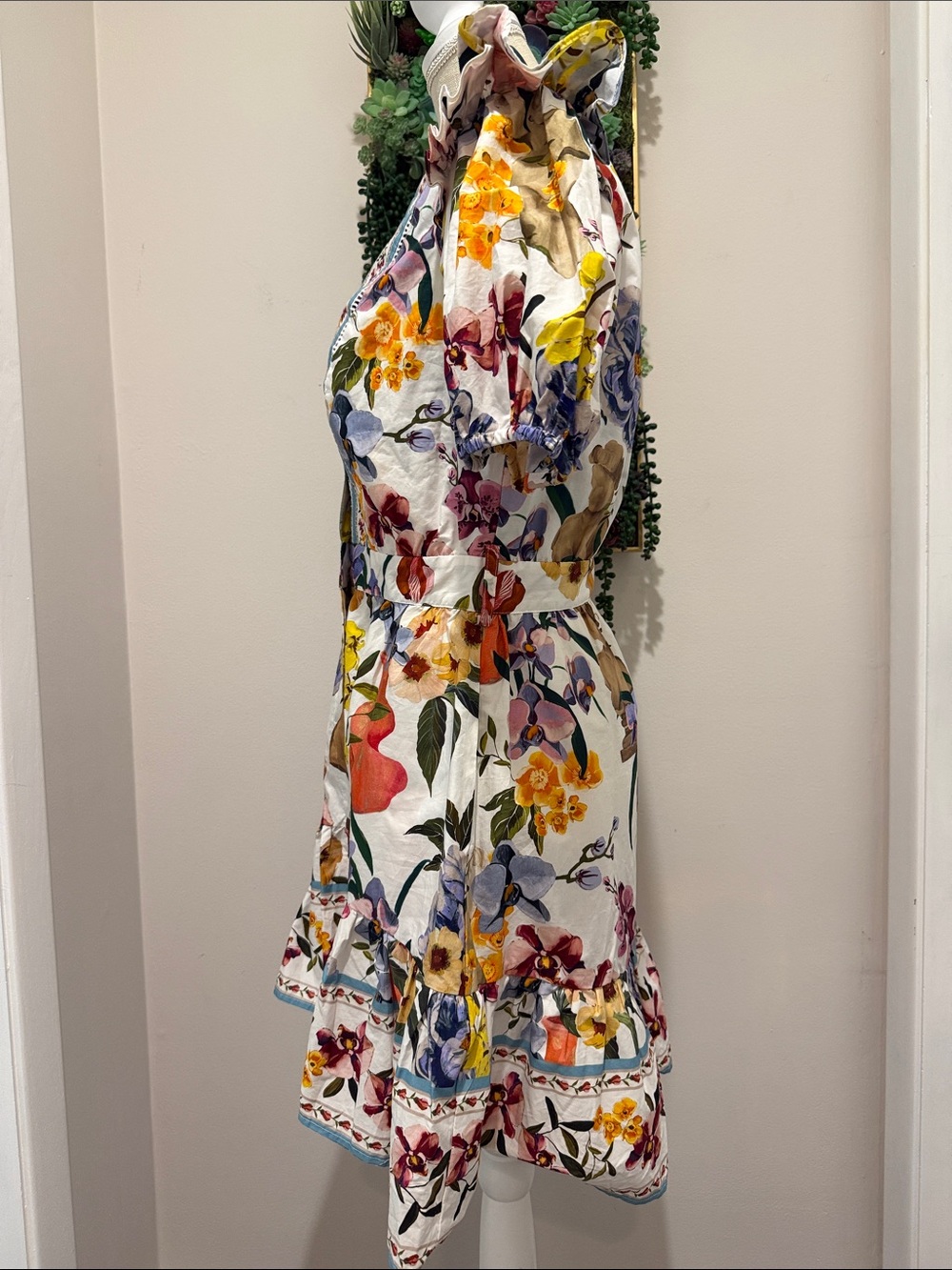 NWT Farm Rio Greek Garden Off-White Mini Dress - Picture 4 of 7